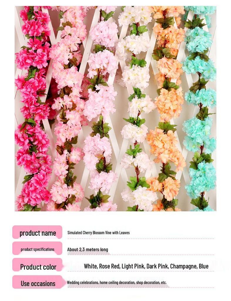 Cherry Blossom Vine Wall Hanging for Outdoor and Indoor Ceiling Decor