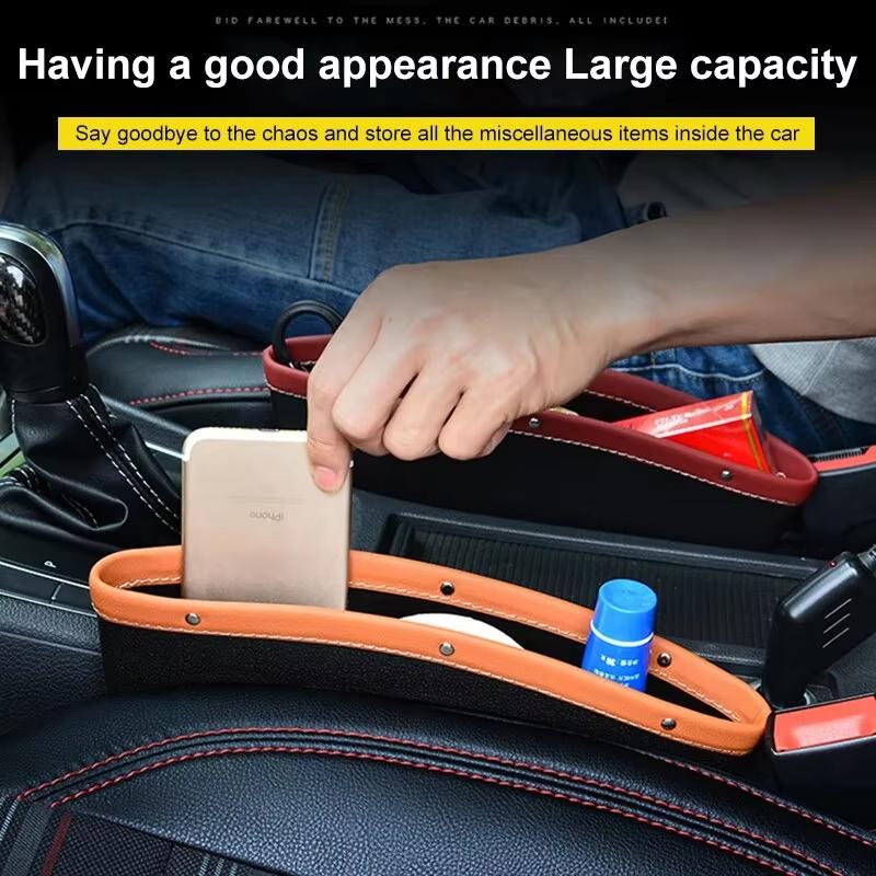 Car Seat Slit Gap Organizer Key/Phone/Co Storage Pocket Car Interior Sundries Bag Pouch Auto Driver Seat Catcher Phone Holder