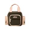 Nylon Color Block Tote Bag Brown