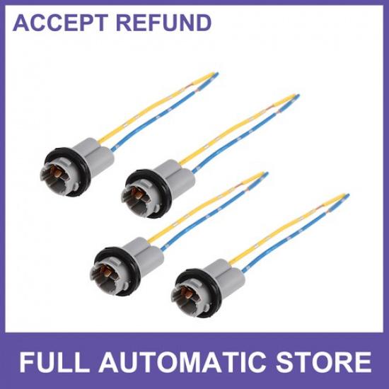 FOUR DC 12V T10 Car Light Socket Adapter Bulb Wire Harness Extension Connector