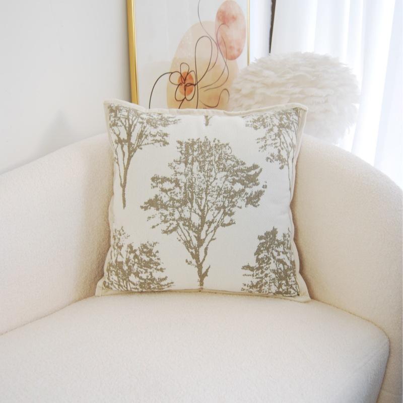 Chinese Style Light Luxury Velvet Pillowcase Retro Model Room Living Room Sofa Cushion Bay Window Pillow Zen Meaning