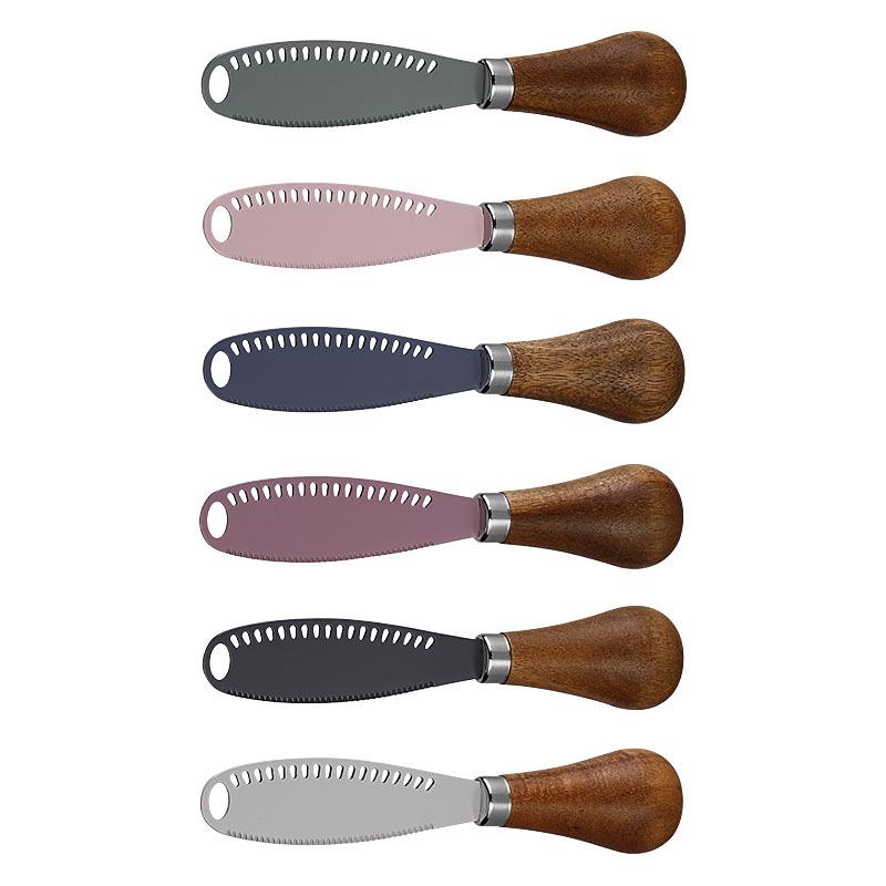 Acacia Wood Handle Stainless Steel Butter & Cheese Knife Set