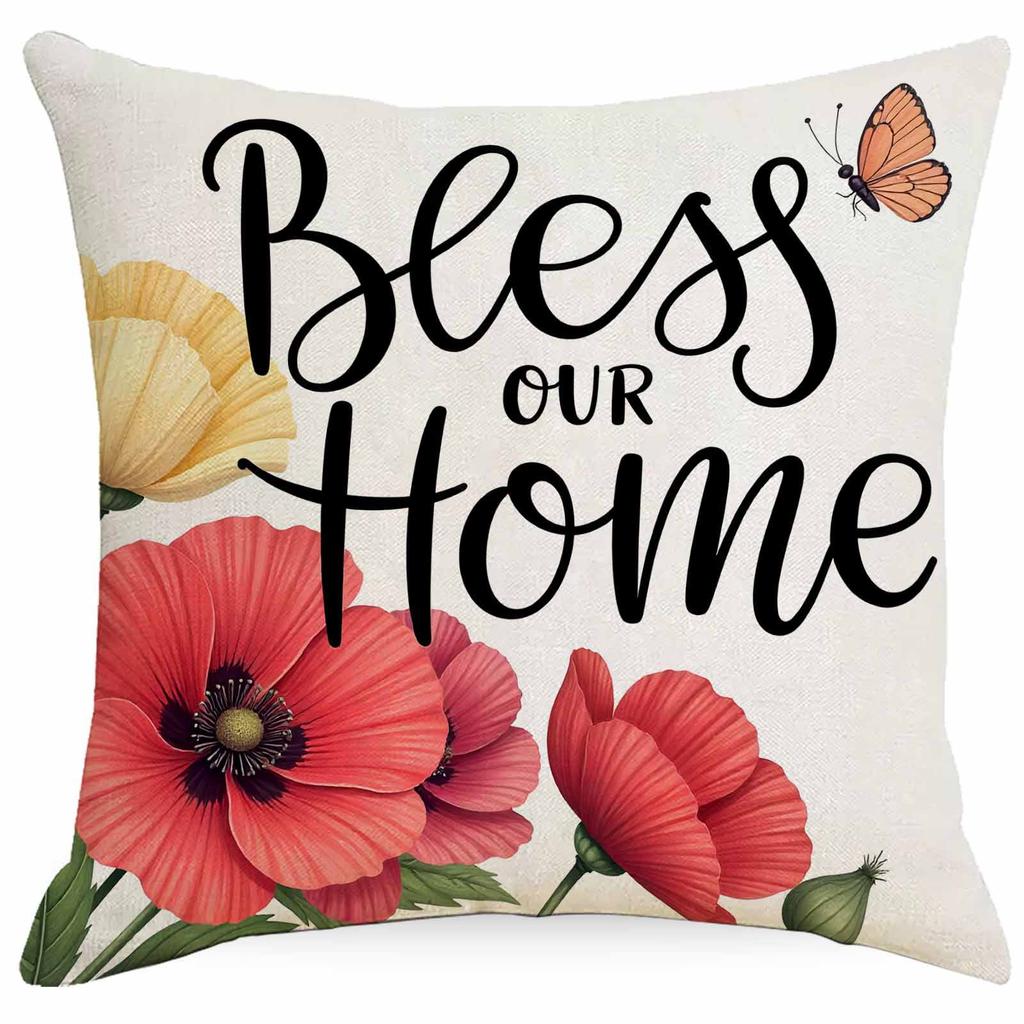 New Floral Pillowcases Home Festival Sofa Cushion Pillowcase Decoration