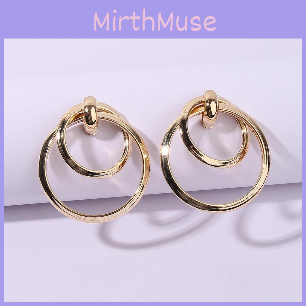 Gold Metal Women Earrings Geometric Shape Electroplated Fashion Office Looks