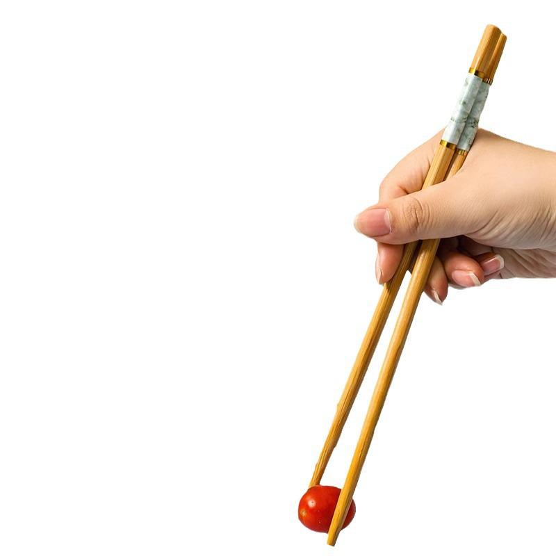 Bamboo Chicken Wing Wood Chopsticks, Non-slip, Unpainted, Unwaxed, Solid Wood, 10 Pairs Family Pack