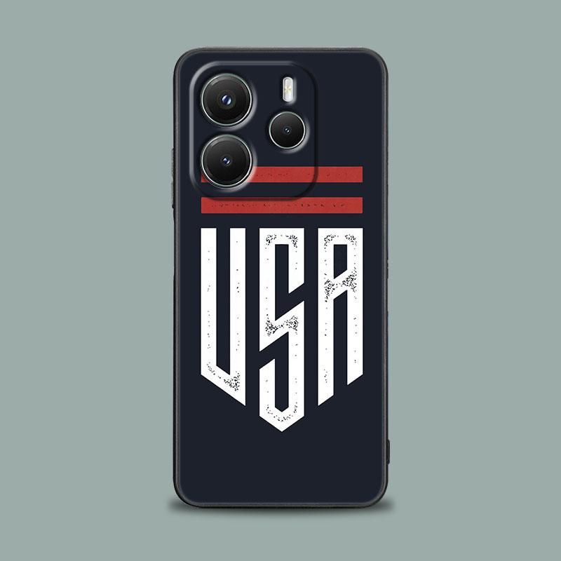 Phone Case for Xiaomi Redmi 15C 14C 12C 13C Redmi Note 15 14 13 12 11 10 Pro Plus 12S Silicone Soft Cover American USA Flag Star