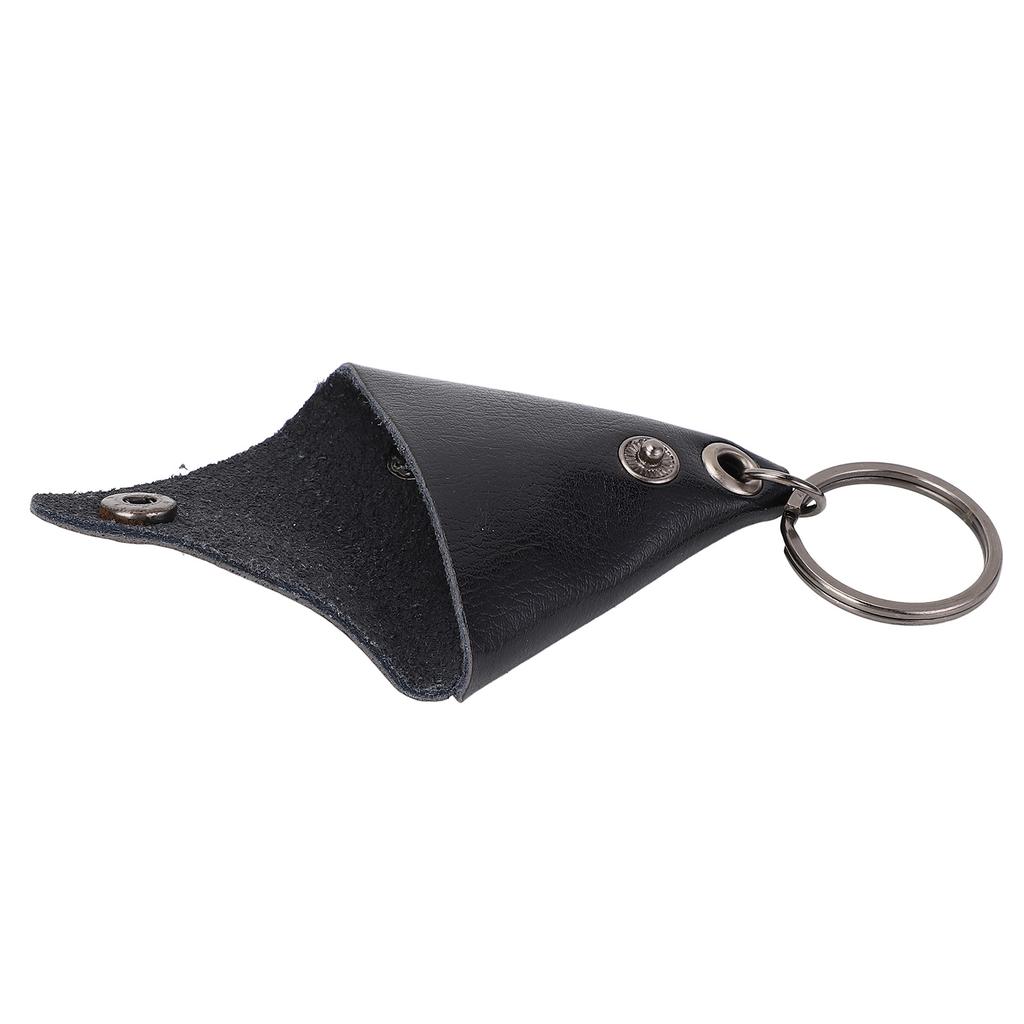 Guitar Pick Bag Faux Leather Waterproof Easy To Clean Portable Keychain Design Guitar Pick Holder Case Black