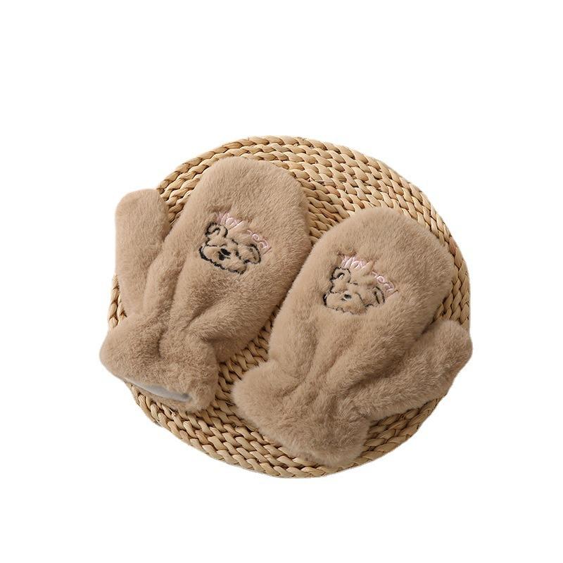 Winter warm plush gloves student writing cartoon panda cycling warm cold gloves velvet men and women