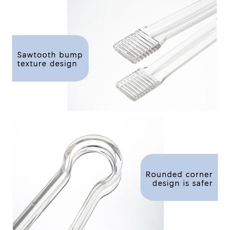 1Pc Plastic Kitchen Ice Tongs Food Serving Tong Cube Sugar Clip Grabber