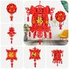 Traditional Non-woven Lantern For Chinese New Year Oval Shaped With Spring Character