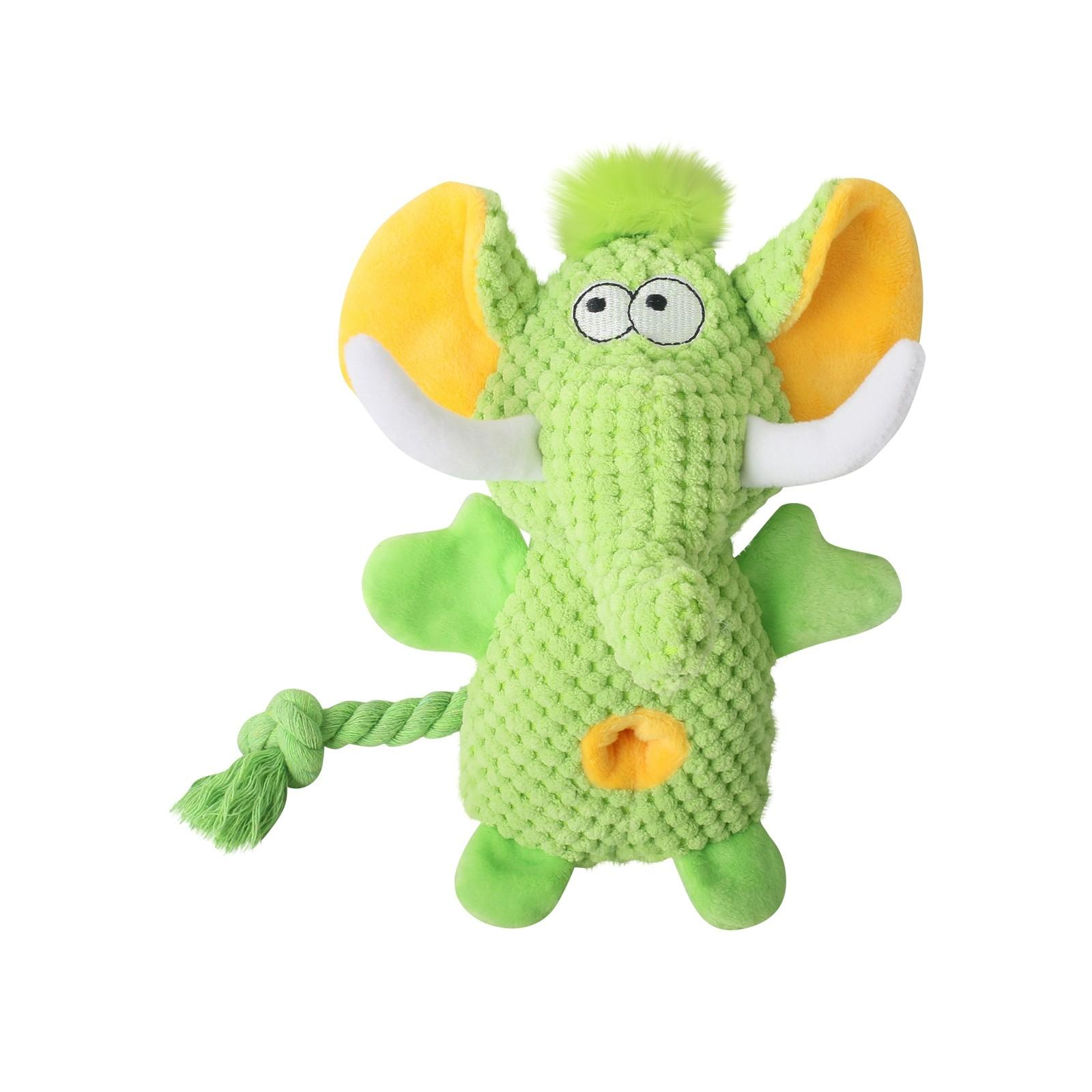 

Игрушка для питомца слон пищащий звук плюшевая игрушка для собаки One Size зелёный