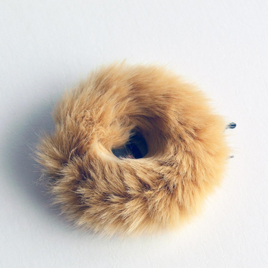 

Резиновая повязка для волос, милые теплые мягкие женские и детские эластичные аксессуары из искусственного кроличьего меха для девочек и детей коричневый