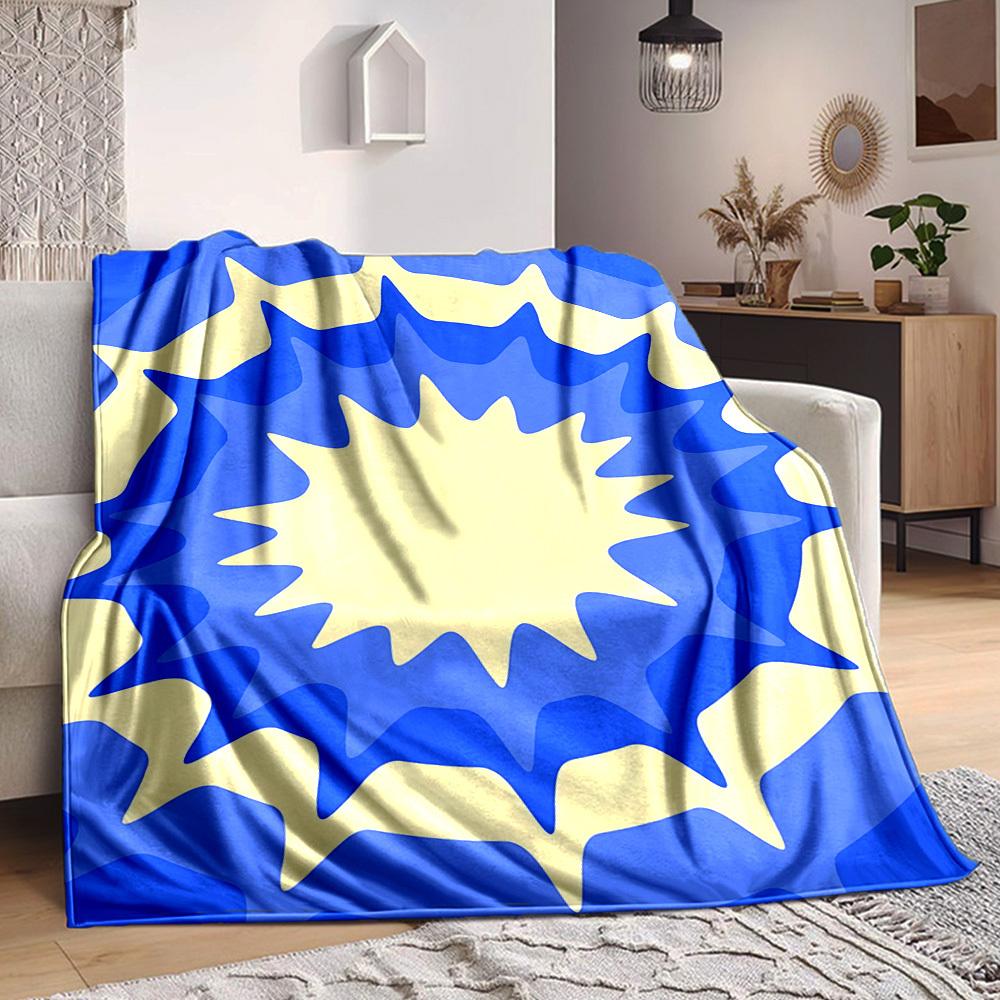 1pc Blue Waves Blanket Warm, Cozy, And Soft, Suitable for Sofas, Beds, Cars, And Office Use.Perfect for Camping And Travel, Making It a Great Gift for 100x150cm