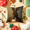 Rabbit Portrait Renaissance Cushion Cover Plush Fabric Soft DoubleSided Printed Sofa Warm Winter Home Gift Pillow Cover