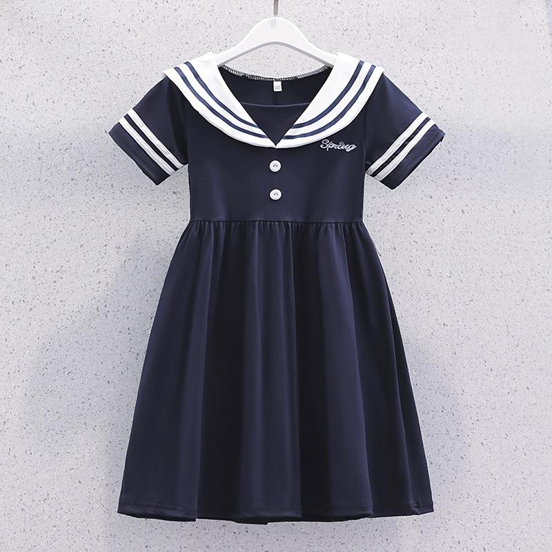 

Летнее платье для девочек с воротником-моряком: Юбка в корейском стиле JK 140 cm