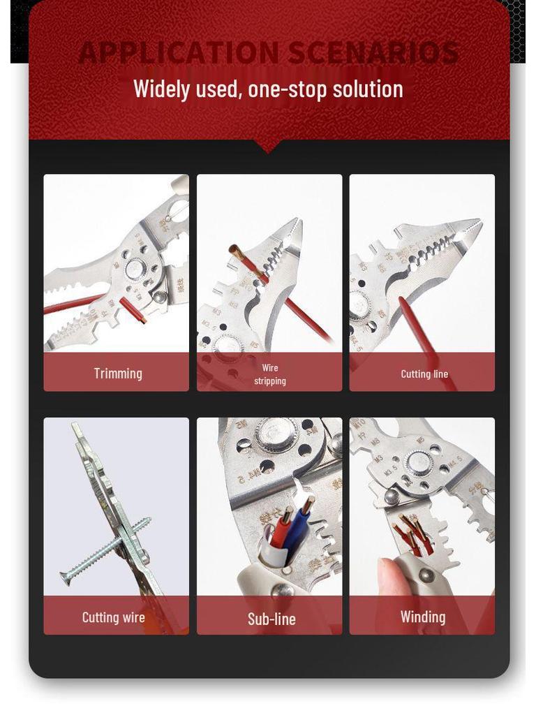 Universal 2025 Multifunctional Electrician Wire Stripper & Crimper with Wire Looping & Cutting Abilities