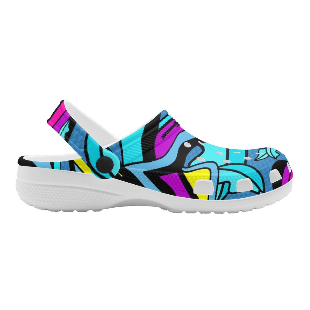 Lightweight Printed EVA Garden Shoes Unisex Breathable Slip On Clogs Beach Pool Bathroom Home Summer Slippers Home Garden Use