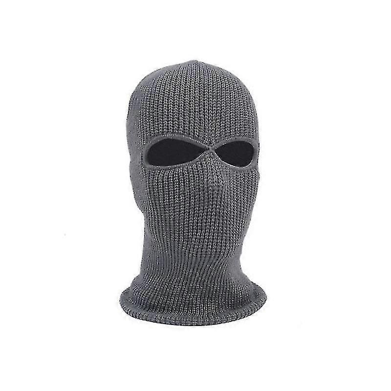 2 Hole Balaclava Hood Cap Full Face Mask-Black