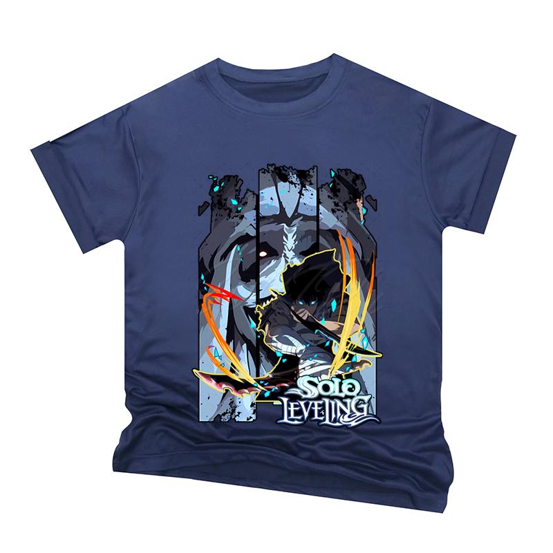 Anime Pattern Solo Leveling Men T-shirts Statue of God Cartoon Short Sleeve Clothes Harajuku Sung Jin-Woo Tshirts Tops Unisex