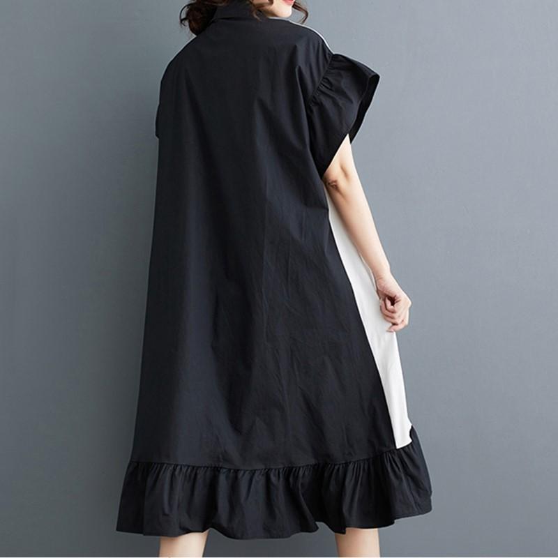 Short sleeve Plus size cotton vintage Floral new in dresses for women casual loose midi long summer dress