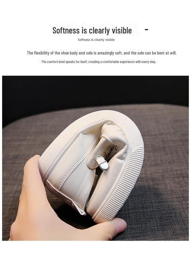 """Modne damskie białe skórzane sneakersy 2025""": Jesień Oddychające, Płytki Dekolt, Styl Koreański, Pasujące do wszystkiego, Idealne dla Studentów"