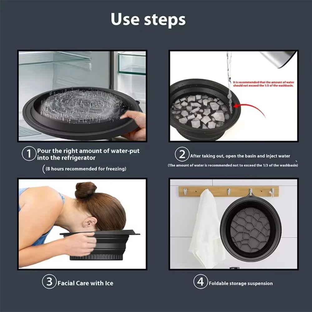Silicone Ice Folding Basin Large Facials Plunge Washbasin Ice Water Facials Bowl  Women Beauty