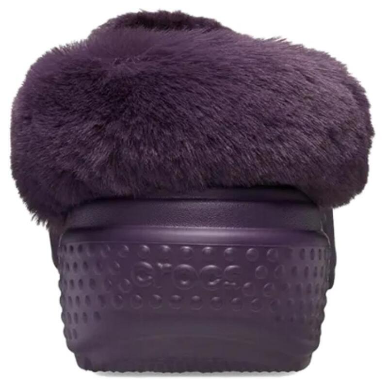 Crocs EVA Fashion Soft and Warm Hole Shoes Women's Deep Iris Purple The Plush Part Is Not Removable