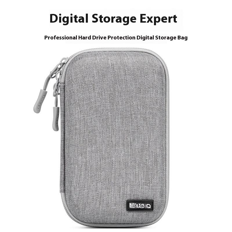 Compatible with 2.5-inch Portable Hard Drive Storage Bag, Power Bank and Earphone Storage Bag, Black/gray