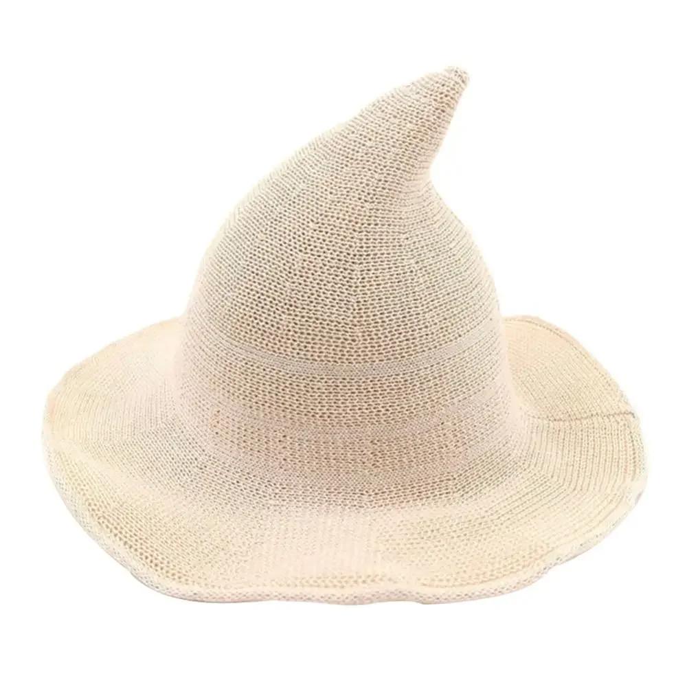 Fashion Vintage Witch Hat Party Halloween Wool Knit Hat Portable Festival Decoration for Women