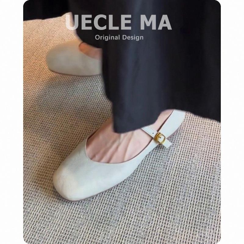 Cowhide single shoes women's genuine leather shoes flat-soled versatile ballet shoes soft-soled grandma shoes with skirts Mary Jane shoes