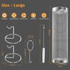 Stainless Steel Rolling Grilling Baskets 360° Large Heavy Duty BBQ Basket Round Mesh Rotation Barbecue Cage Cooking Accessories