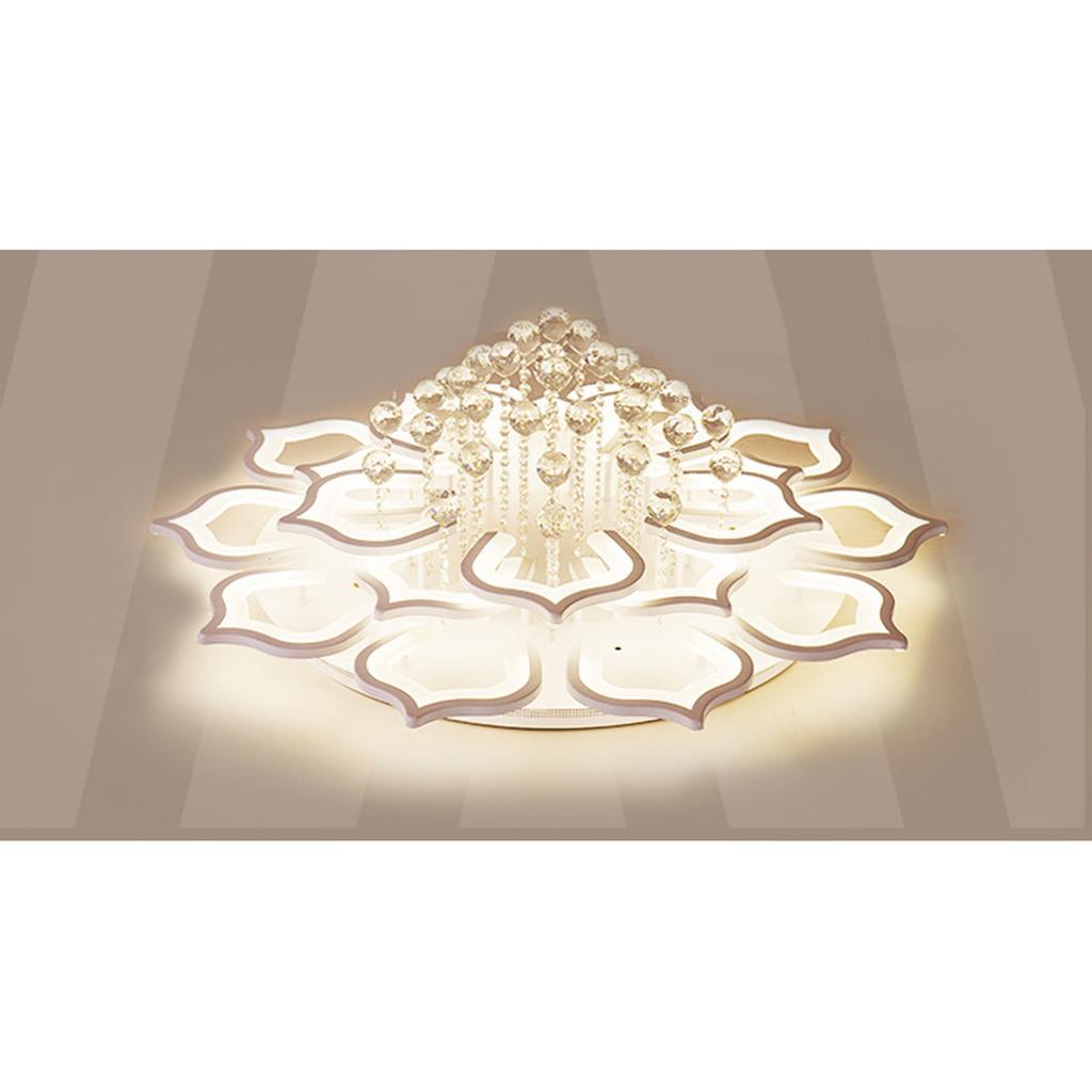 White Pendant Light LED Ceiling Lamps Ceiling Light 16-Petal Flower Home Decor Light Crystal Ball Lamp Dimmable Home Lamps
