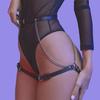 Sexy Open Crotch Woman Garter Lingerie Intimate Crotchless Panties With Adjustable Pu Leather G-String Underwear Female Thongs