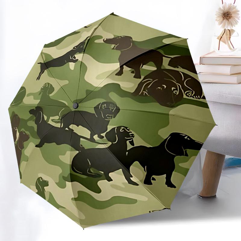 

1pc Camouflage Dachshund Pattern Automatic Open/Close Umbrella - Compact Travel Umbrella, Gift for Birthday, Christmas, Anniversar yy251208167