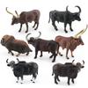 Lifelike Pvc Forest Animal Model Set Including Ankole Watusi And Water Buffalo Designs