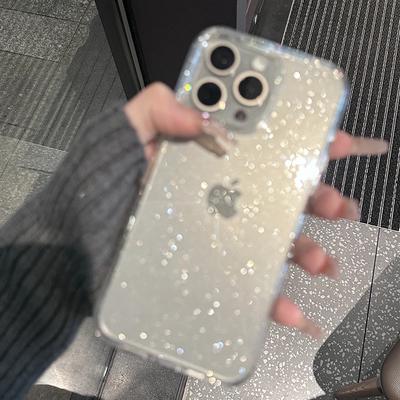 Przezroczyste Brokatowe Silikonowe Etui na Telefon Dla iPhone 15 14 13 12 11 Pro Max X XS Max XR 7 8 Plus Miękkie Etui TPU Funda