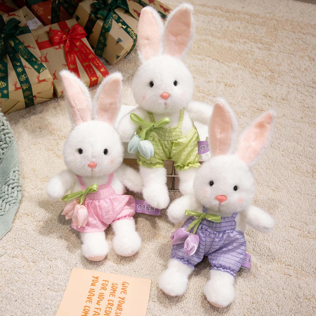 Non-Toxic Cute Flower Dress Bunny Plush Toy Adorable Cartoon Comfort Bunny Doll Easter Bunny Party Gifts Valentine Gifts