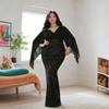 "2025 Elegant V-Neck Chiffon Sequin Spliced Evening Gown"