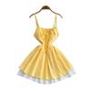 French style Pure Desire Lace-up V-neck Sling Dress Women Summer New Lace Embroidery Waist Slimming Cake Skirts
