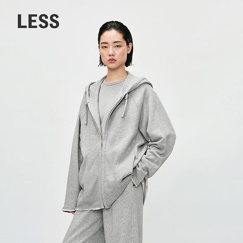 LESS 2025 Spring Loose-Fit Hooded Cardigan Sweatshirt 2P241410H