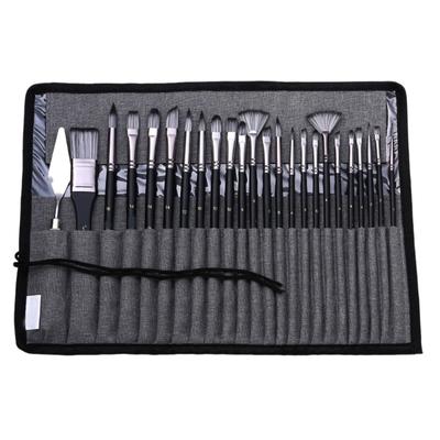 24 Stück Acrylmalpinsel mit Spachtel Nylonpinsel Set Künstler-Malpinsel für Aquarell Öl Steinmalerei