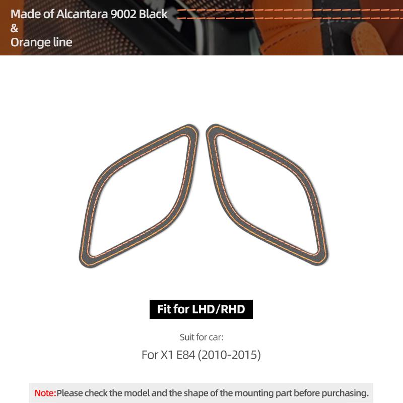Für BMW X1 E84 2010-2014 Hergestellt aus Alcantara Auto Innenraum Armaturenbrett Seitenlüftungsauslass Zierrahmen Aufkleber Tuning Zubehör