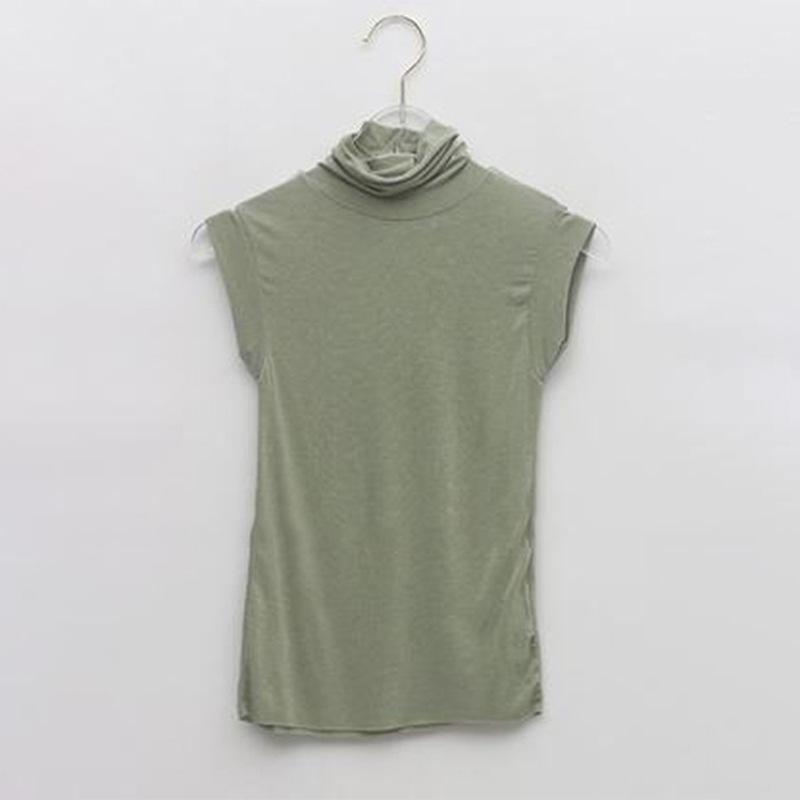 

Южная Корея Тондэмун Высокий Воротник Прозрачный Безрукавный Жилет - Облегающий Сексуальный Топ для Женщин One Size