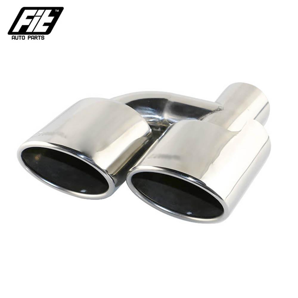 1PCS Stainless Steel Silver Exhaust Pipe car 2.5'' Inelt Oval dual exhaust tip for W204 C200 C260 Muffler tailpipe
