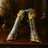 HandForged Medieval Steel Gauntlets with Brass Accents, Functional LARP Armor