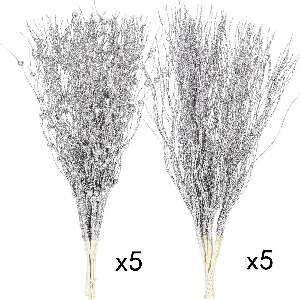 10 Stück Weihnachtsdekoration Künstlicher Beerenstrauß Christbaumschmuck für Heimdeko Neujahr 2026 Partyzubehör Accessoires