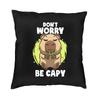 Doodle Plants Capybaras Pillow Case 40X40Cm Living Room Decoration Kawaii Wild Animals Cushions For Sofa Square Pillowcase