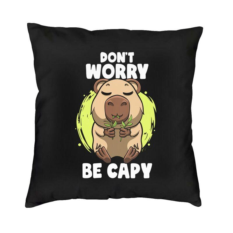Doodle Plants Capybaras Pillow Case 40X40Cm Living Room Decoration Kawaii Wild Animals Cushions For Sofa Square Pillowcase