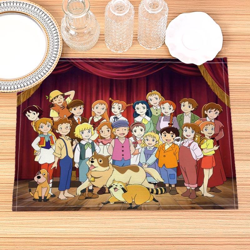 

Papa Gambalunga Print Linen Dining Table Mats Kitchen Placemat 30X40cm Coasters Pads Bowl Cup Mat 30X45cm-4pcs