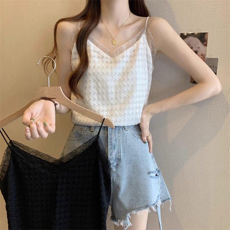 

Plus Size Women s V-Neck Lace Camisole & Vest Set - Summer Fashion. M for 80-100 Jin